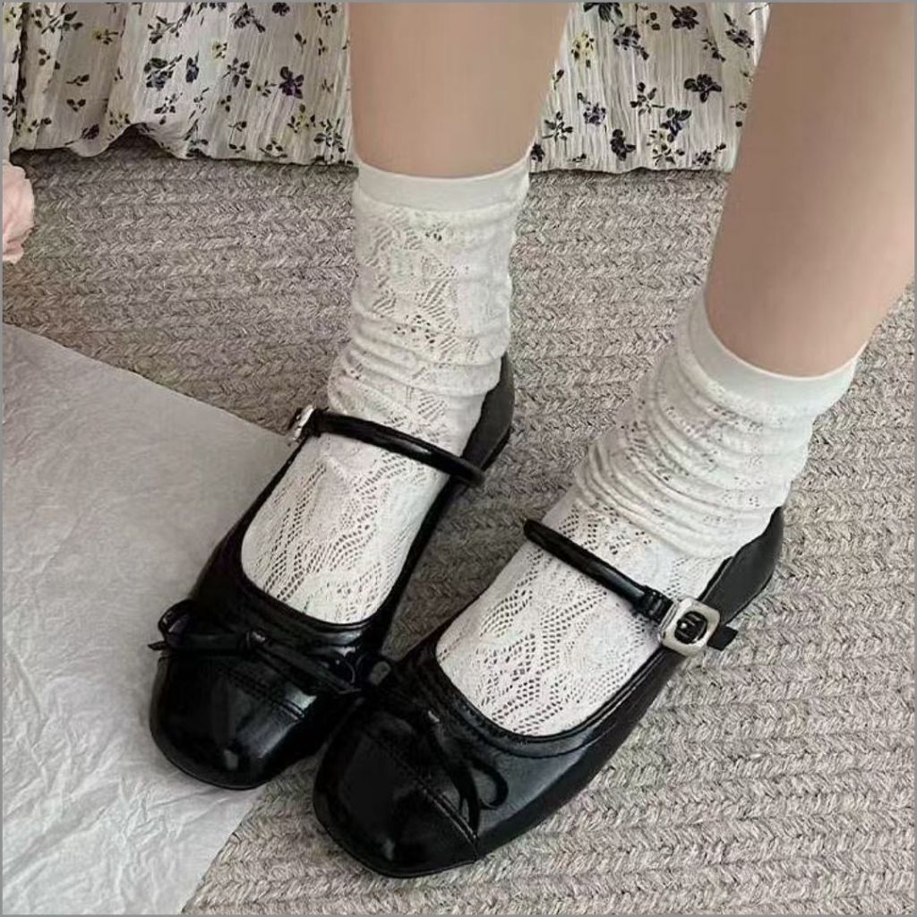 Giày Búp Bê Nữ, Giày Nữ Búp Bê Lolita Quai Tròn Siêu Dễ Thương Nhẹ Êm Màu Đen N31 || AnshoesDynasty