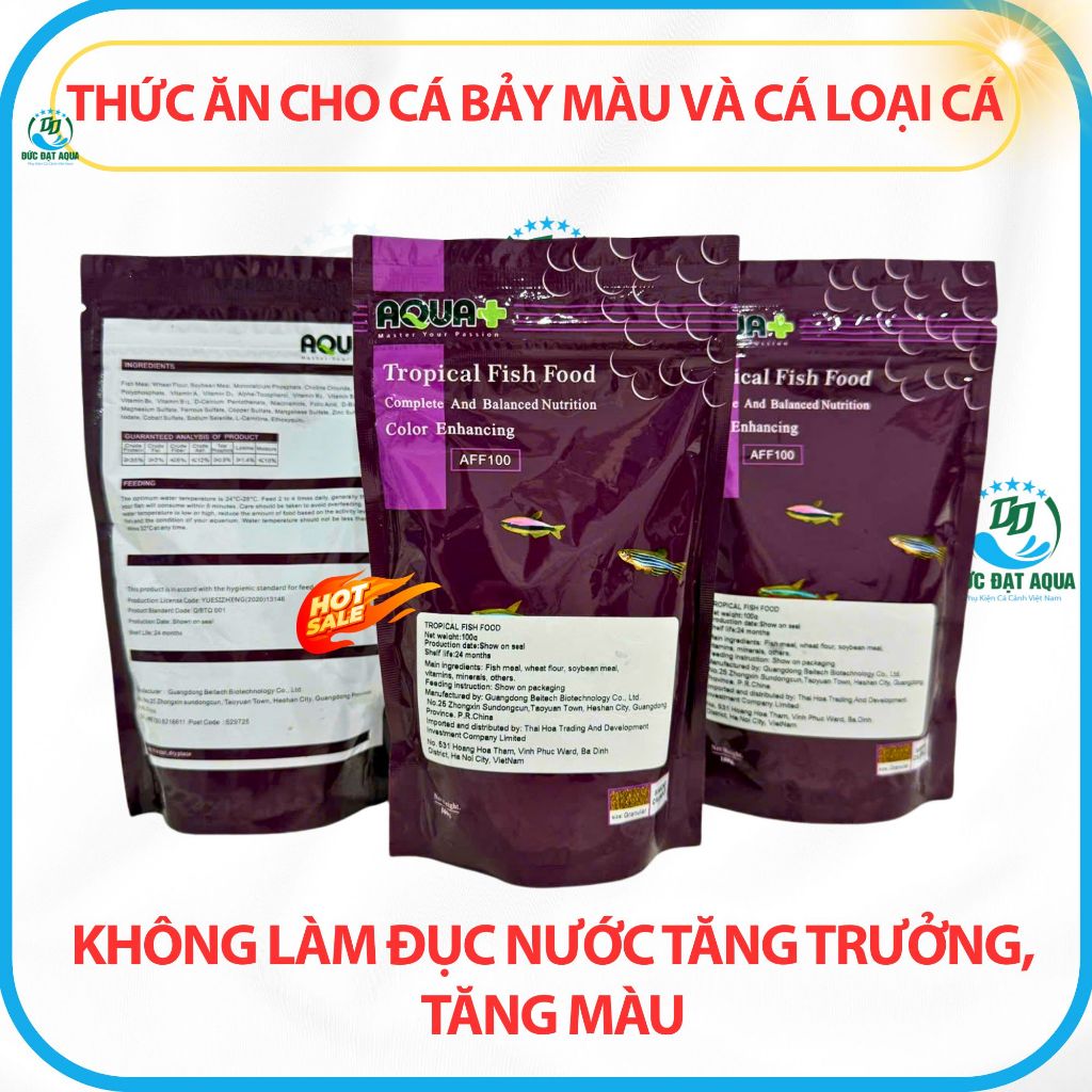 Thức ăn cho cá bảy màu, cá loại cá thuỷ sinh AF100 - 100g Dinh dưỡng đầy đủ, Tăng màu sắc 7