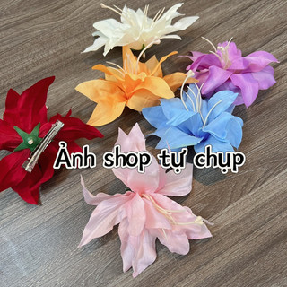 Kẹp tóc hoa Lily kẹp tóc hoa nơ đi biển du lịch kẹp tóc mỏ vịt hoa chụp ảnh