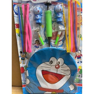 [Bóng hình Doreamon] Vỉ đồ chơi bong bóng kèm bơm hơi doremon, tổ chức sinh nhật