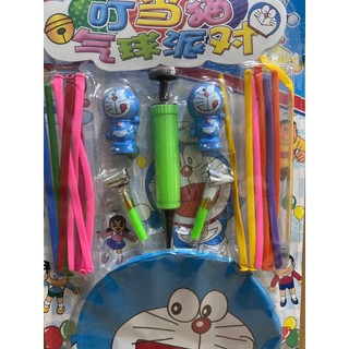 [Bóng hình Doreamon] Vỉ đồ chơi bong bóng kèm bơm hơi doremon, tổ chức sinh nhật