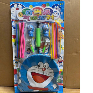 [Bóng hình Doreamon] Vỉ đồ chơi bong bóng kèm bơm hơi doremon, tổ chức sinh nhật