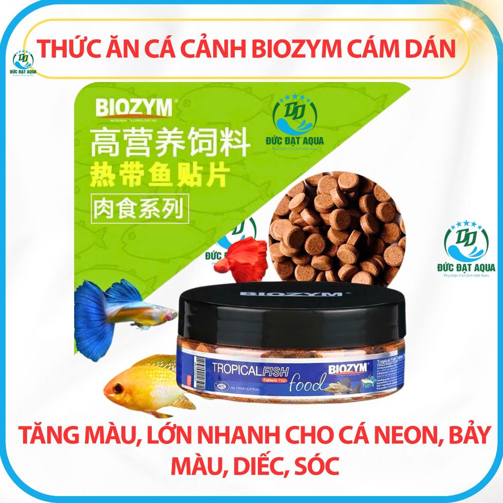 Cám dán cao cấp Biozym hộp 110g(khoảng 200 viên)- Viên Thức ăn dán bể chuyên dụng cho cá cảnh 7