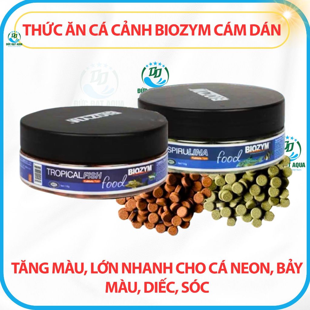 Cám dán cao cấp Biozym hộp 110g(khoảng 200 viên)- Viên Thức ăn dán bể chuyên dụng cho cá cảnh 8