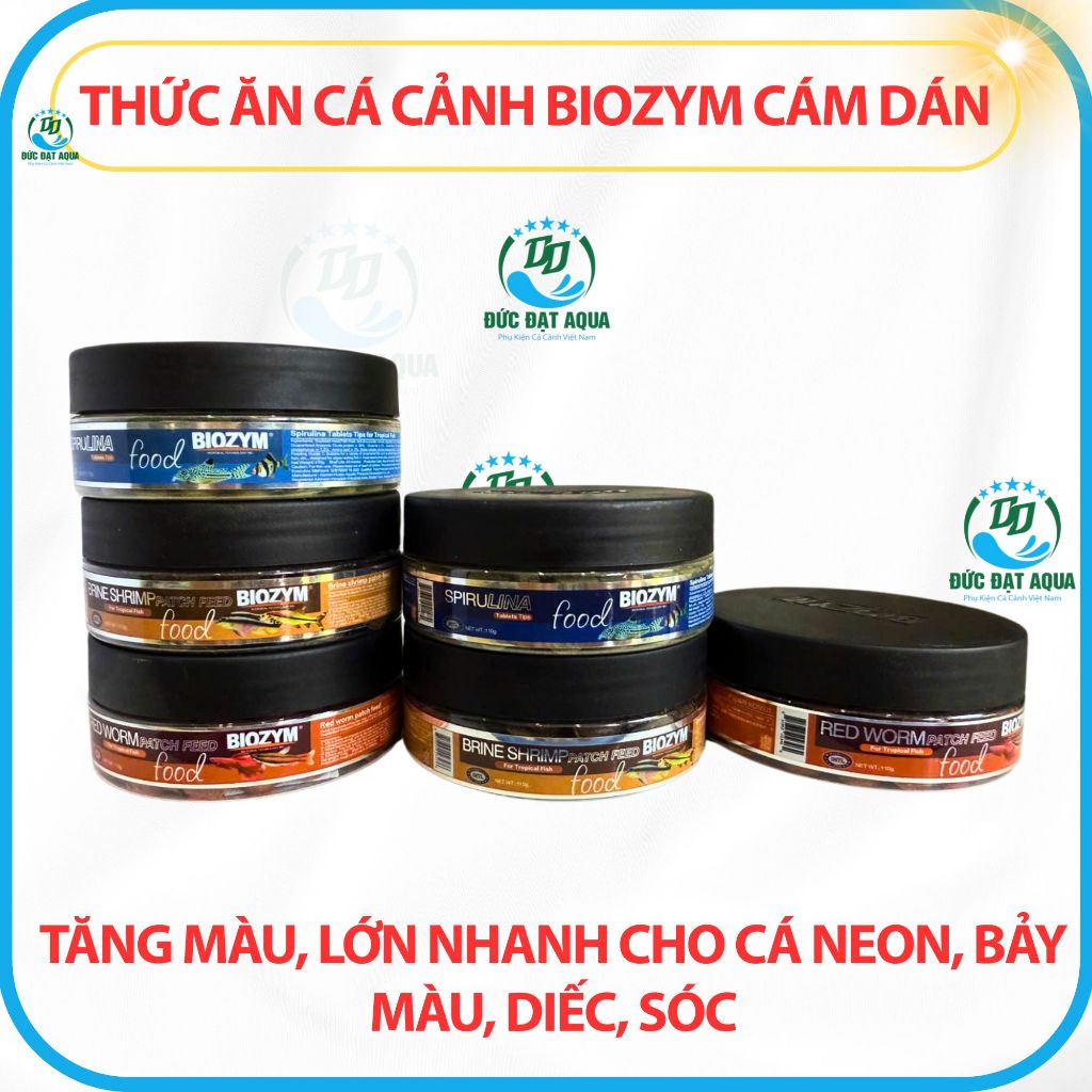 Cám dán cao cấp Biozym hộp 110g(khoảng 200 viên)- Viên Thức ăn dán bể chuyên dụng cho cá cảnh