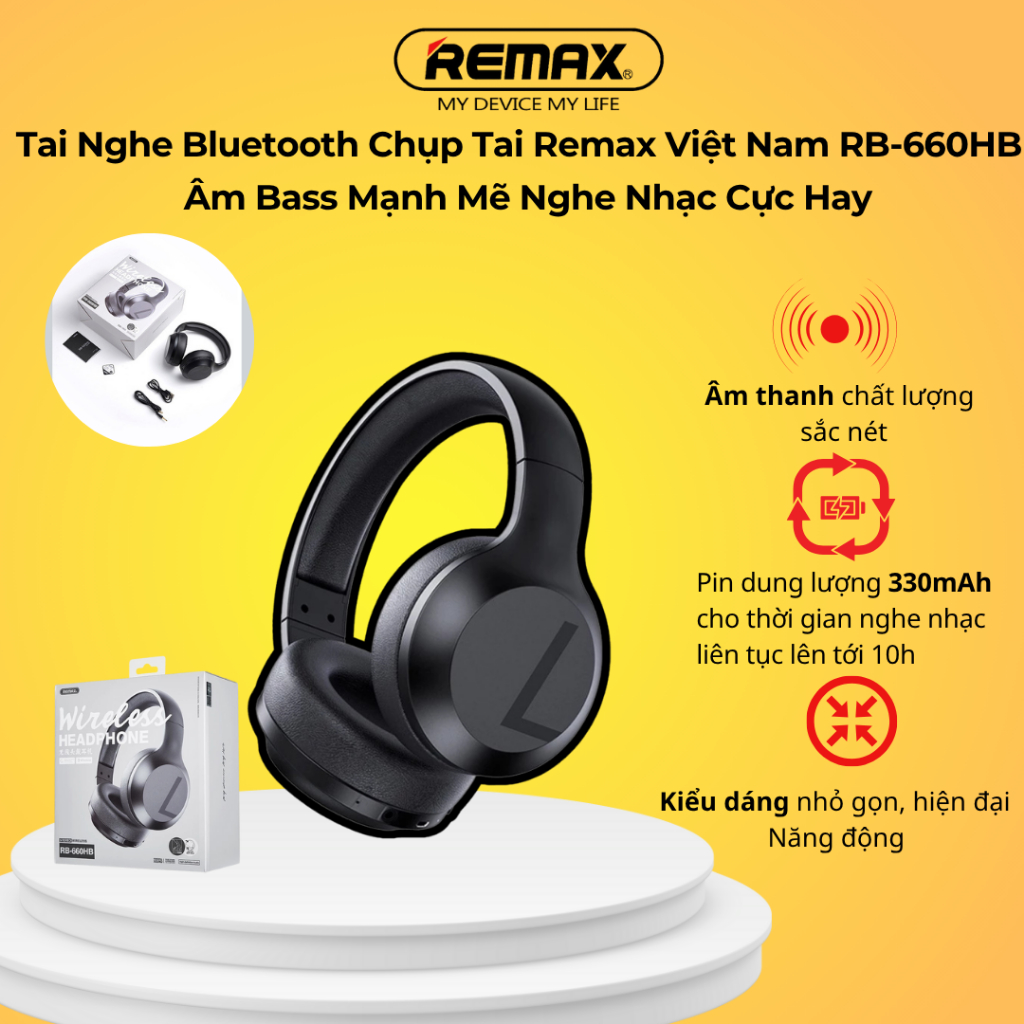 Tai Nghe Bluetooth Chụp Tai Remax Việt Nam RB-660HB , Âm Bass Mạnh Mẽ ...