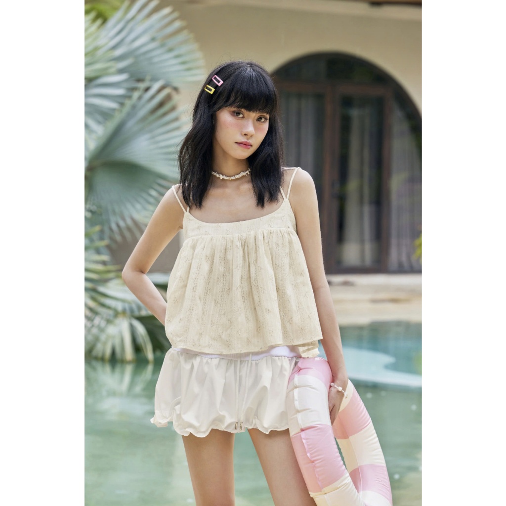 Áo Hai Dây Babydoll Nữ Hoạ Tiết Hoa Nhí Nhỏ Hở Lưng Dễ Thương | ELLA TOP | SECODEE