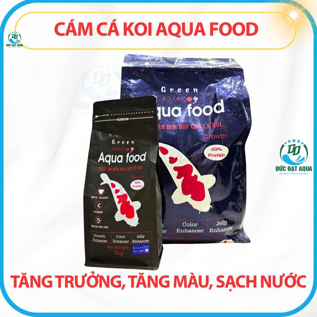 Cám cá Koi Aqua Food tăng trưởng, tăng màu, không làm đục nước 40% -42% đạm 1kg - 5 KG 2