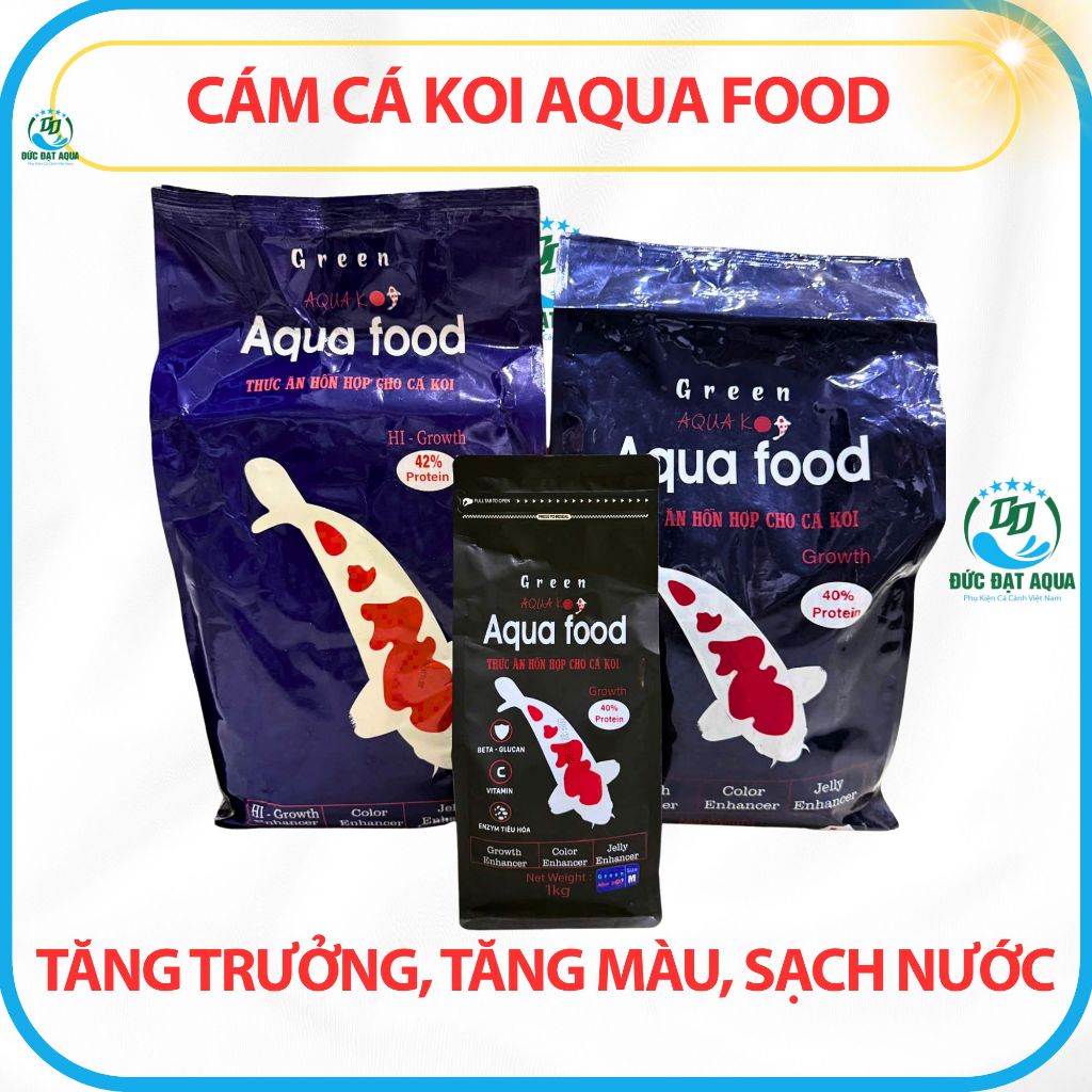 Cám cá Koi Aqua Food tăng trưởng, tăng màu, không làm đục nước 40% -42% đạm 1kg - 5 KG 3