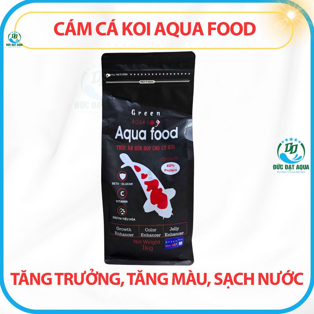 Cám cá Koi Aqua Food tăng trưởng, tăng màu, không làm đục nước 40% -42% đạm 1kg - 5 KG 8