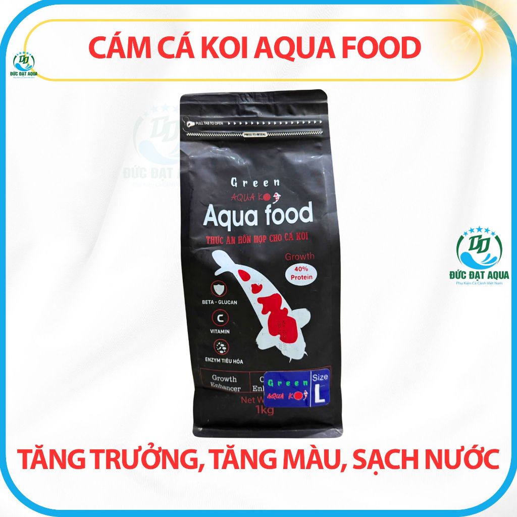 Cám cá Koi Aqua Food tăng trưởng, tăng màu, không làm đục nước 40% -42% đạm 1kg - 5 KG 7