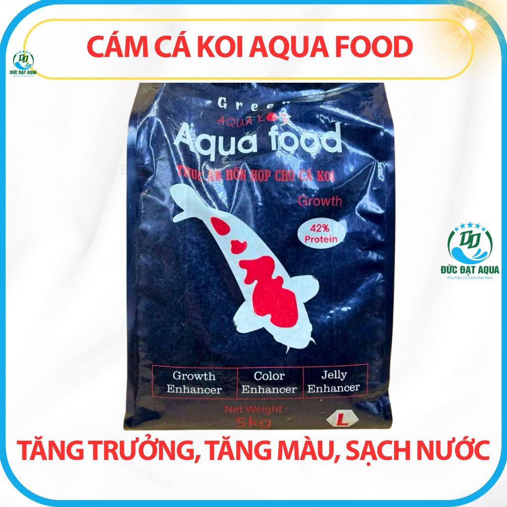 Cám cá Koi Aqua Food tăng trưởng, tăng màu, không làm đục nước 40% -42% đạm 1kg - 5 KG 6
