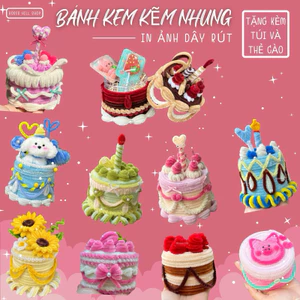 BÁNH KEM KẼM NHUNG CÓ IN ẢNH RÚT DÂY DIY HANDMADE TỰ LÀM QUÀ TẶNG