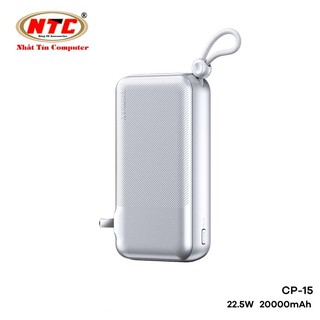 [Có 3C] Cục tích điện REMAX CP-15 20000mAh TypeC PD 22.5W, Kèm 2 cáp sạc, Chân cắm 220V US