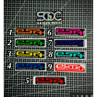 Tem Sticker Nhựa Nổi Phản Quang V2, Dán Pô E, Lọc Gió Xe Tay Ga ESP + 9 Màu Sắc |SGDC - 1 Cái|
