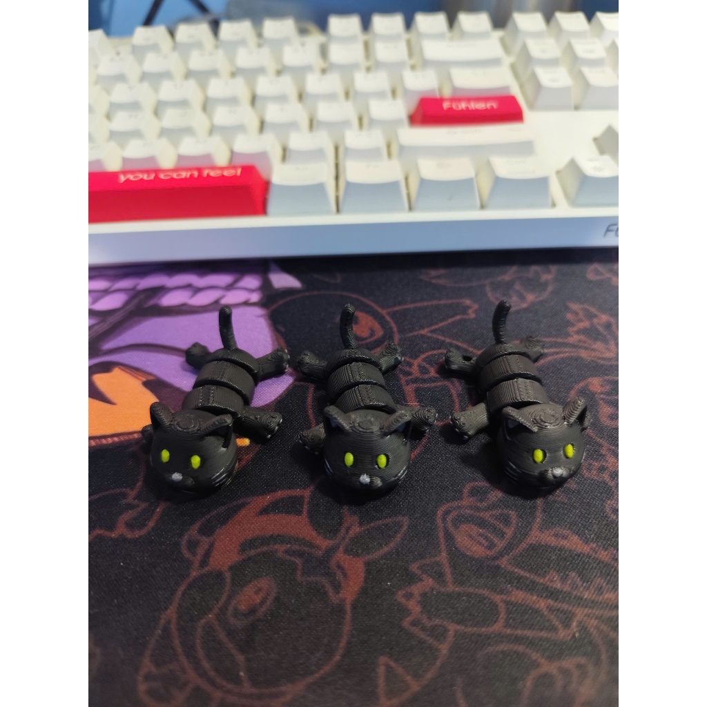 Đồ Chơi Móc Khóa in 3D Mèo Đen Mini Dễ Thương