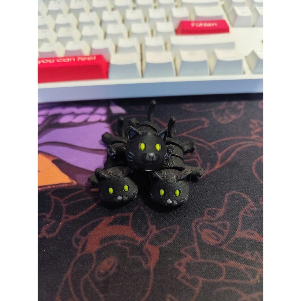 Đồ Chơi Móc Khóa in 3D Mèo Đen Mini Dễ Thương