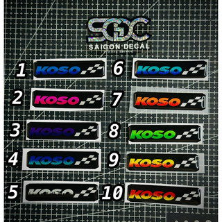 Tem Sticker Nhựa Nổi Phản Quang V2, Dán Pô E, Lọc Gió Xe Tay Ga, Mẫu Lửa Koso, 10 Màu Sắc |SGDC - 1 Cái|