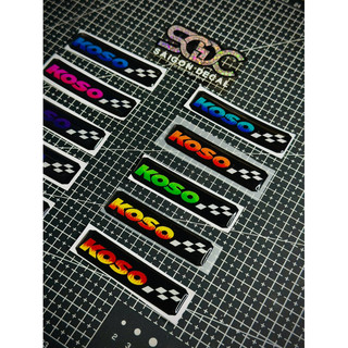 Tem Sticker Nhựa Nổi Phản Quang V2, Dán Pô E, Lọc Gió Xe Tay Ga, Mẫu Lửa Koso, 10 Màu Sắc |SGDC - 1 Cái|