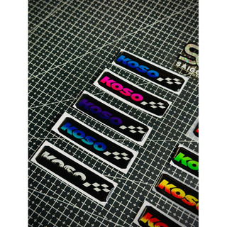 Tem Sticker Nhựa Nổi Phản Quang V2, Dán Pô E, Lọc Gió Xe Tay Ga, Mẫu Lửa Koso, 10 Màu Sắc |SGDC - 1 Cái|