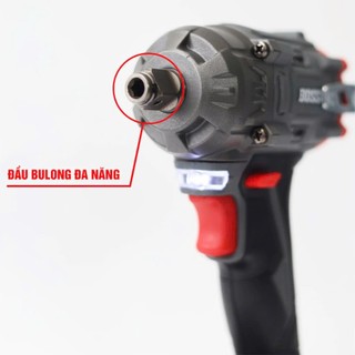Máy siết bulong pin BOSSUN IW400N Màu XÁM, Lực siết: 400Nm, 2 PIN 15CELL, Đầu Bulong 2 in 1