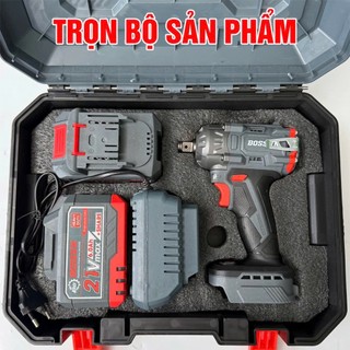 Máy siết bulong pin BOSSUN IW400N Màu XÁM, Lực siết: 400Nm, 2 PIN 15CELL, Đầu Bulong 2 in 1