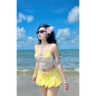 Áo bra cài trước sọc kate chất liệu mềm mát màu pastel - handmade by MimiHouse