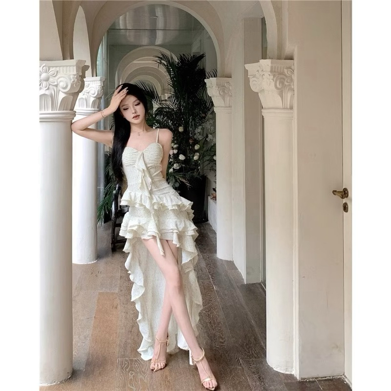 Đầm Dài Maxi Hoa Thiết Kế Cổ Điển – Tà Đuôi Thướt Tha, Dịu Dàng, Thanh Lịch