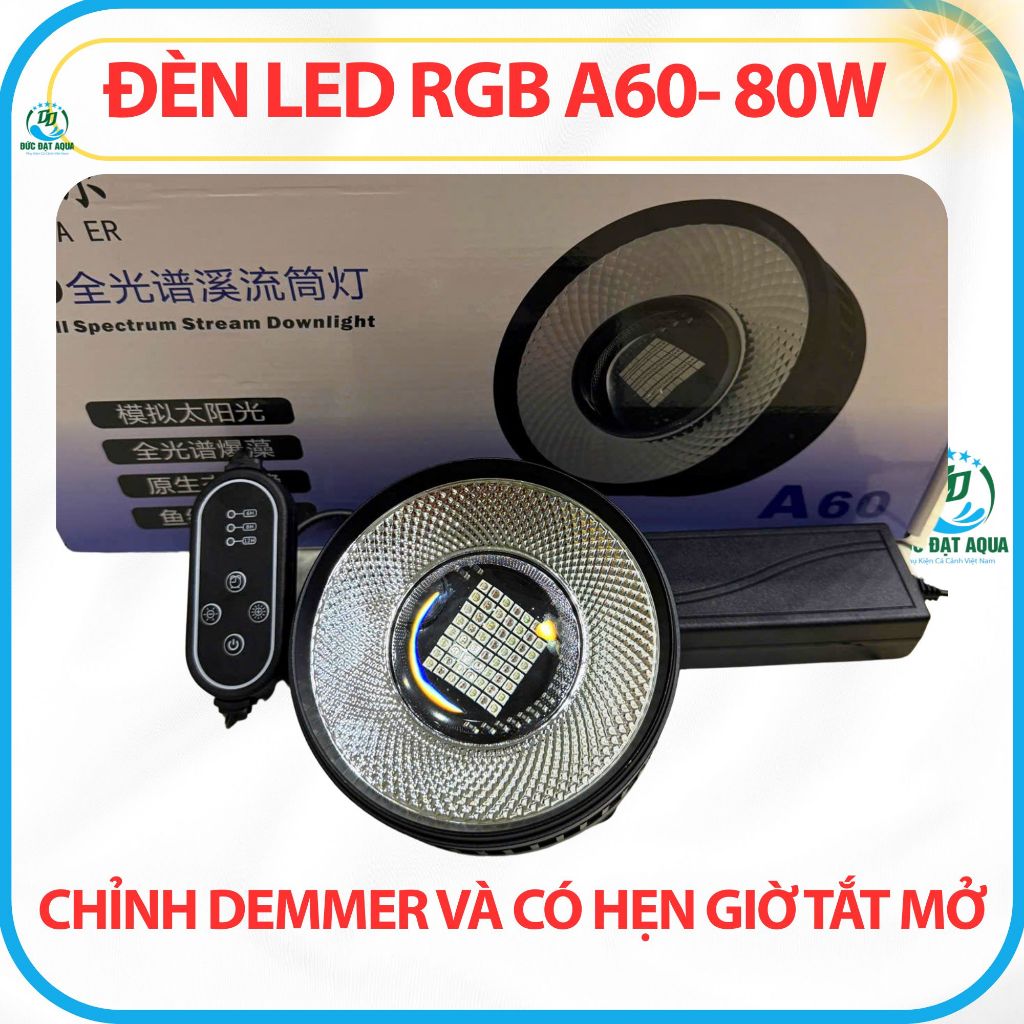 A60 phiên bản nâng cấp của ZAQUA RGB + UV công xuất cao 60 & 80W dimmer và hẹn h đỏ cá không đỏ nước