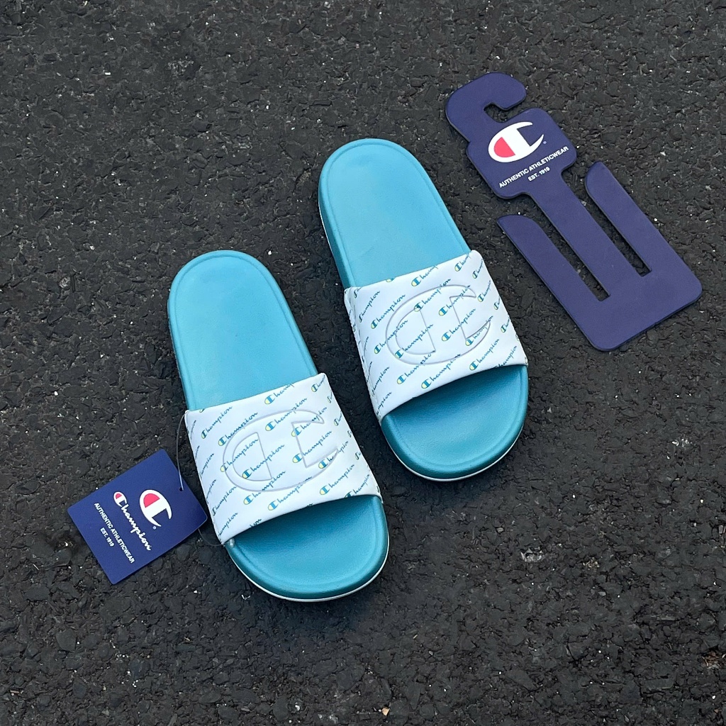 HÀNG MỚI VỀ] DÉP CHAMPION SLIDE HỌA TIẾT MONOGRAM HOTTREND DÉP