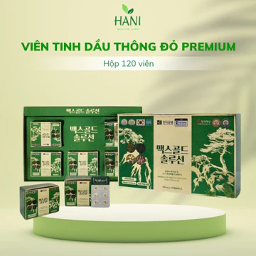Viên Tinh Dầu Thông Đỏ Max Gold Solution Premium Hàn Quốc, Tăng Cường Sức Khỏe Tổng Thể, 120 Viên