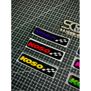 Tem Sticker Nhựa Nổi Phản Quang, Dán Pô E, Lọc Gió Xe Tay Ga, Mẫu Koso 6 Màu Sắc|SGDC - 1 Cái|