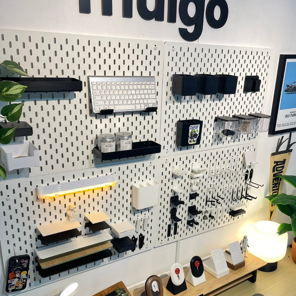 [Tặng phụ kiện] BẢNG PEGBOARD GỖ TREO TƯỜNG TIỆN LỢI TRẮNG/ ĐEN/ XÁM | Bảng Lỗ Decor Tiện Dụng, Tối Ưu Không Gian
