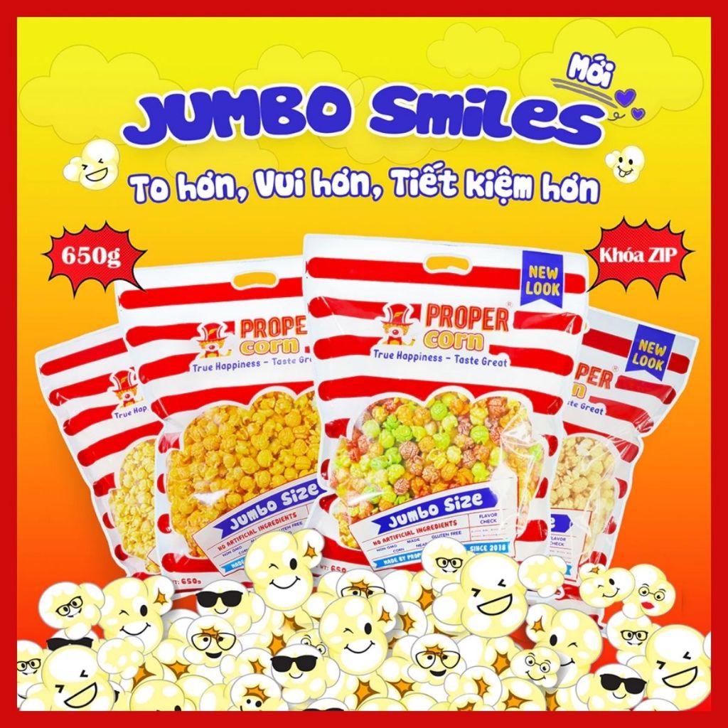 Bắp rang bơ JUMBO SMILES - Bỏng ngô khổng lồ | Shopee Việt Nam