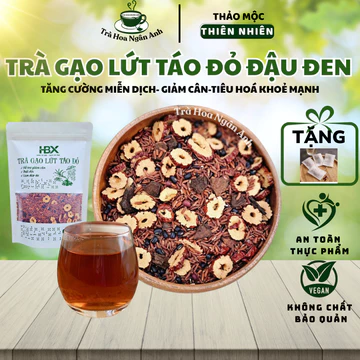 Trà giảm cân gạo lứt, táo đỏ, đậu đen 7 vị rang tay thơm lừng tăng cường miễn dịch, đẹp da, đen tóc Trà Hoa Ngân Anh