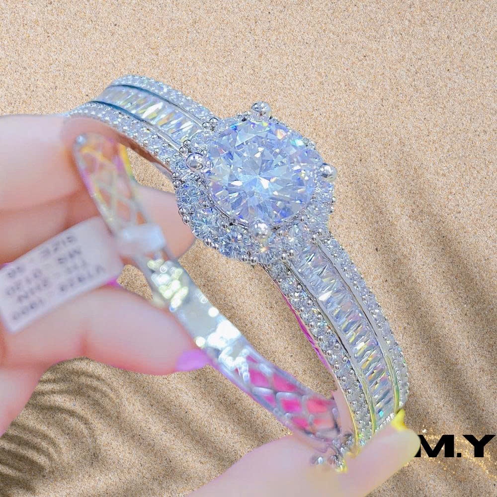 Vòng Tay Nữ Đính Đá Tím Lấp Lánh Sang Trọng – Trang Sức Dự Tiệc, Dạ Hội, Cưới Hỏi