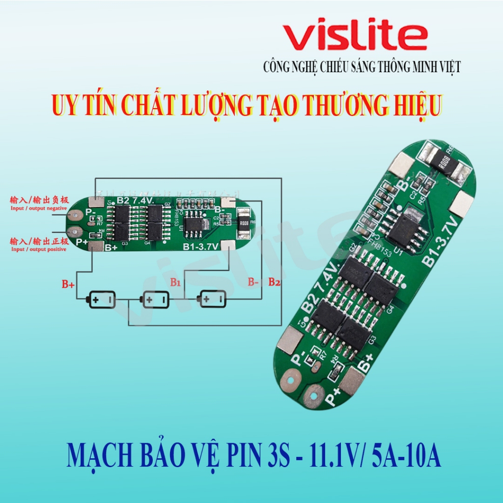 Mạch bảo vệ pin 3S 11.1v/5A/10A dùng cho pin lithium Lion 18650 ...