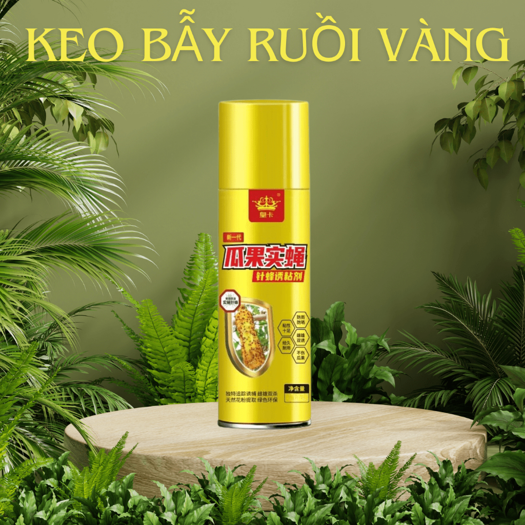 Chai Keo Xịt Bẫy Ruồi Vàng, Bẫy Ruồi Đực-Ruồi Cái, Bám Chắc Lâu Ngày, Thu Hút Côn Trùng Bám Dính.