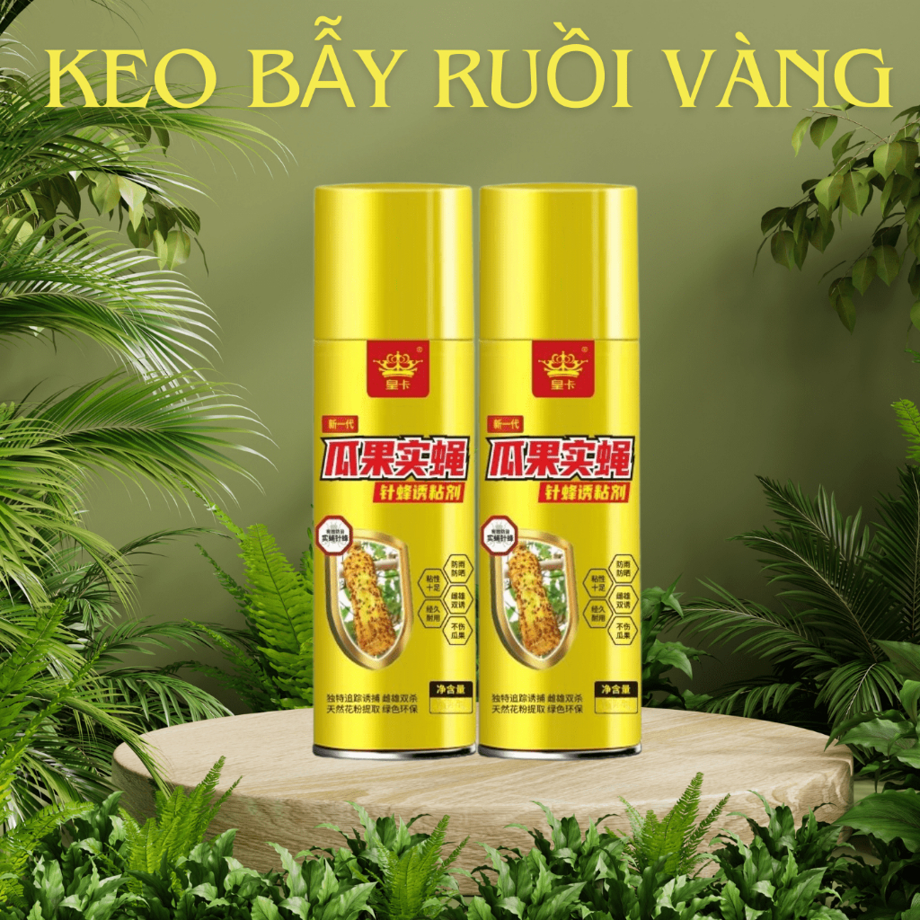 Chai Keo Xịt Bẫy Ruồi Vàng, Bẫy Ruồi Đực-Ruồi Cái, Bám Chắc Lâu Ngày, Thu Hút Côn Trùng Bám Dính.