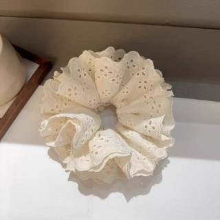 Dây buộc tóc scrunchies ren thô mềm 4 lớp cao cấp, dây ren búi phồng to đẹp, xinh xắn ngọt ngào