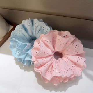 Dây buộc tóc scrunchies ren thô mềm 4 lớp cao cấp, dây ren búi phồng to đẹp, xinh xắn ngọt ngào