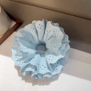 Dây buộc tóc scrunchies ren thô mềm 4 lớp cao cấp, dây ren búi phồng to đẹp, xinh xắn ngọt ngào