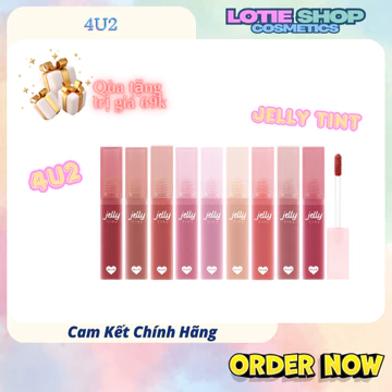 Son 4U2 Dạng Thạch Blur Tint Jelly Tint căng mọng môi Mảnh Mai, Hiệu ứng Mờ lì 4U2 Thái Lan 4g