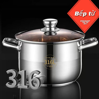 Nồi INOX 316 Kho Nấu Canh Luộc Gà Nồi Thép Không Rỉ Siêu Bền Cho Gia Đình nhiêu size lựa chọn