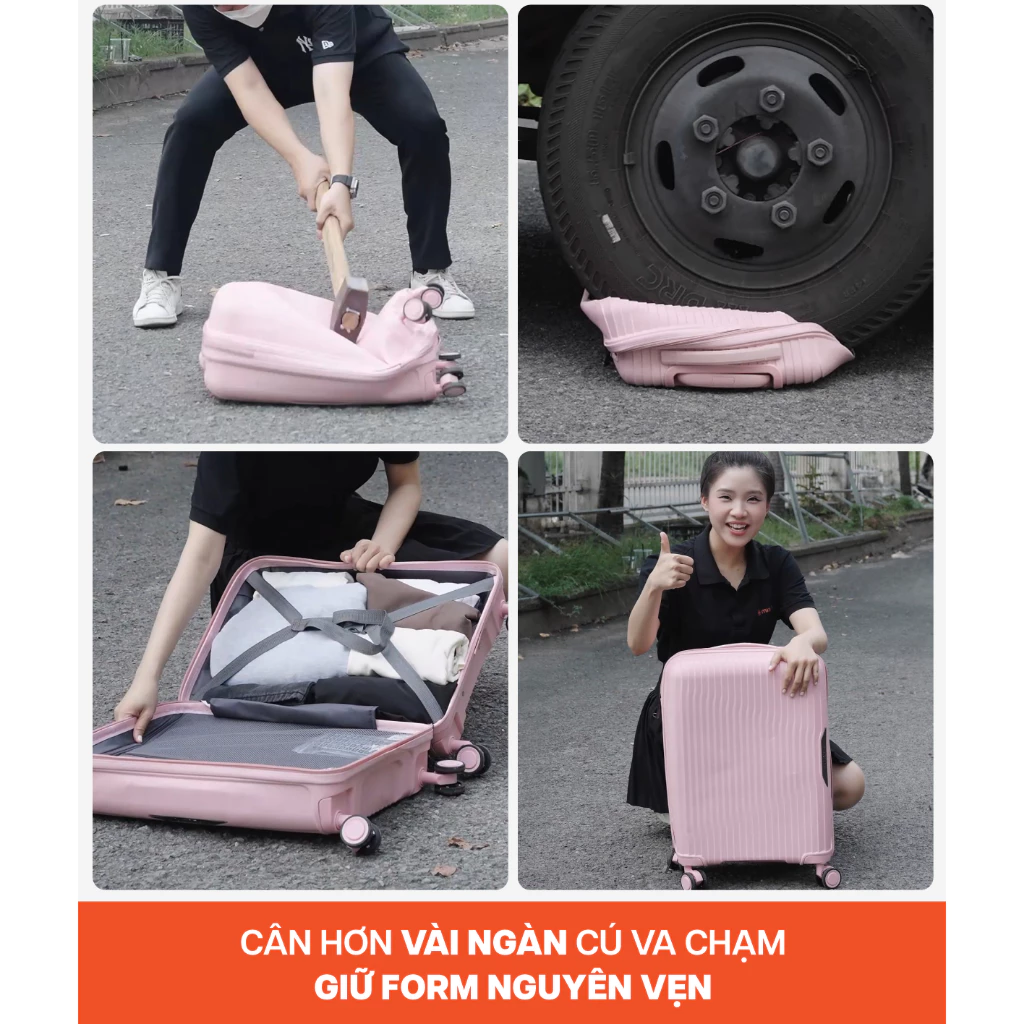 [🔥BEST SELLER] Vali Kéo MIAvn Larita ROTA - Size 20/24/28, Nhựa PP Dẻo Siêu Bền, Hạn Chế Bể, Khoá TSA, Bảo Hành Trọn Đời