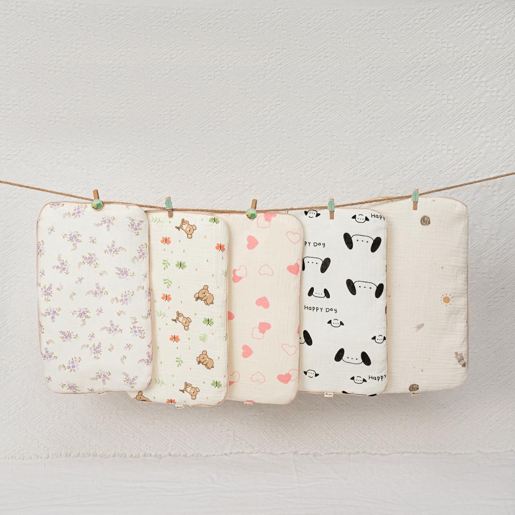 Gối Bằng Sơ Sinh Unbee Vải Xô Muslin Cao Cấp Cho Bé Kích Thước 25 x 38cm Mềm Mịn Thoáng Khí Thấm Hút Mồ Hôi