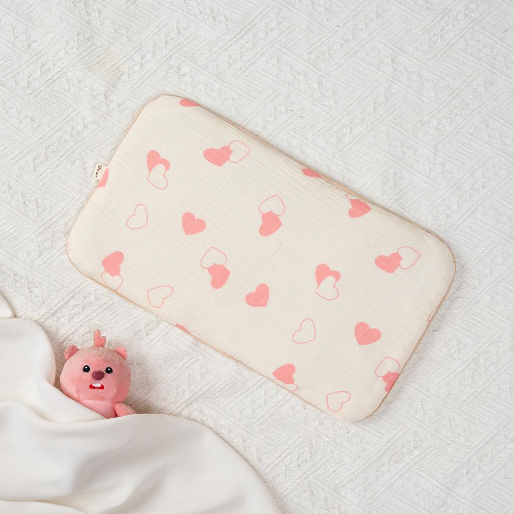 Gối Bằng Sơ Sinh Unbee Vải Xô Muslin Cao Cấp Cho Bé Kích Thước 25 x 38cm Mềm Mịn Thoáng Khí Thấm Hút Mồ Hôi
