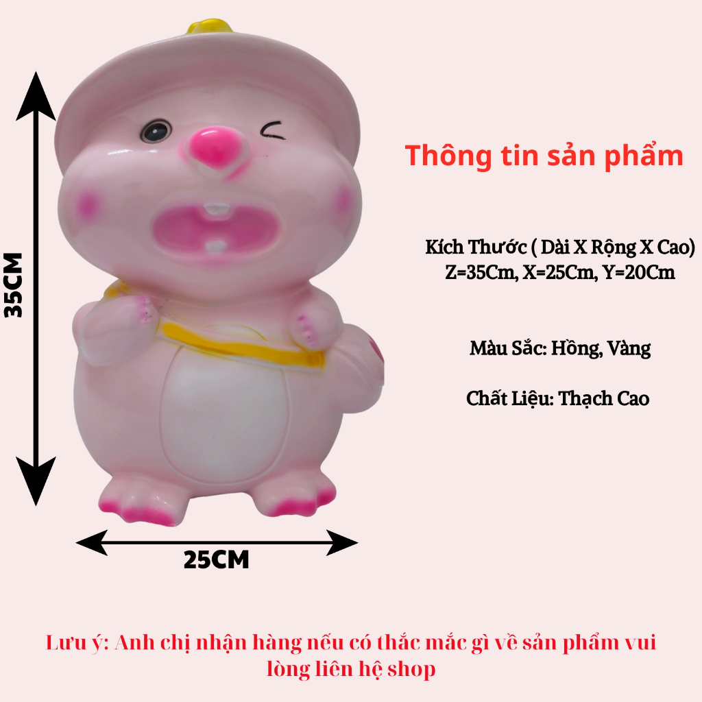 Heo Đất Lợn Đất Heo Loopy đội mũ SIZE TO đáng yêu Ống heo tiết kiệm tiền,trang trí,quà tặng CHANILINE