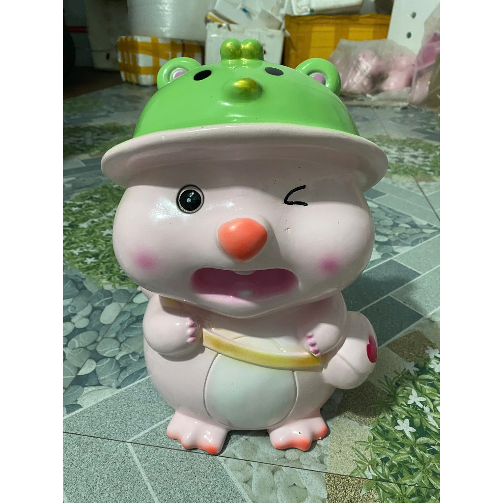 Heo Đất Lợn Đất Heo Loopy đội mũ SIZE TO đáng yêu Ống heo tiết kiệm tiền,trang trí,quà tặng CHANILINE