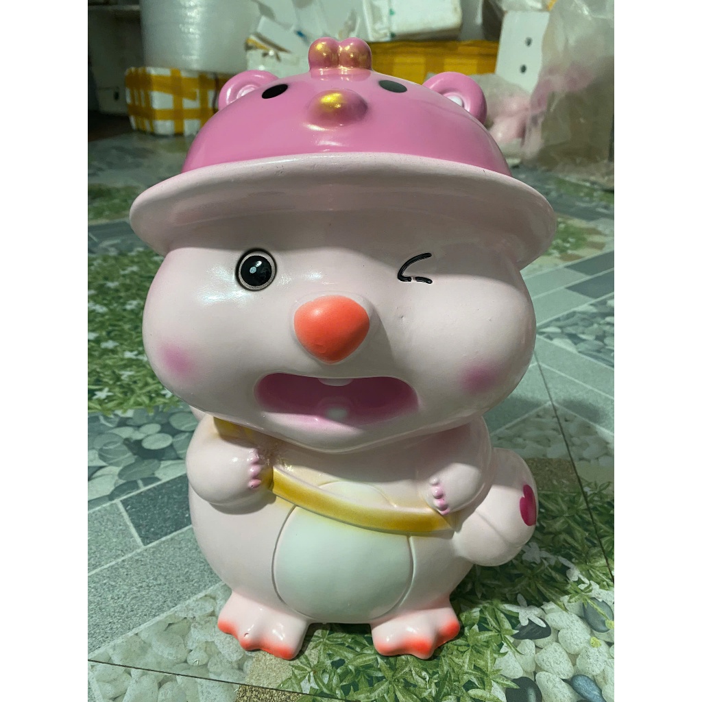 Heo Đất Lợn Đất Heo Loopy đội mũ SIZE TO đáng yêu Ống heo tiết kiệm tiền,trang trí,quà tặng CHANILINE